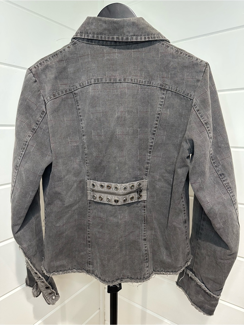 Miss Luna Distressed Utility Moto Jacket Y2K Grunge Avant Garde Patchwork M - Picture 4 of 16